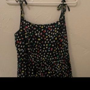 JCREW  Blue sundress with colorful dot (red/green/yellow/white) print - Size 10